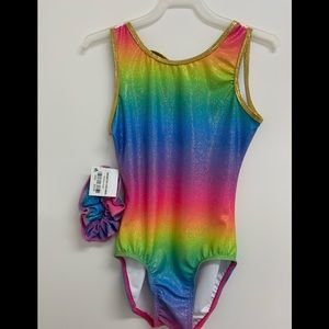 Rainbow gymnastics leotard for girls
